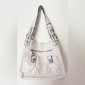 Franco Sarto White Shoulder Bag with Pockets w/Umbrella New